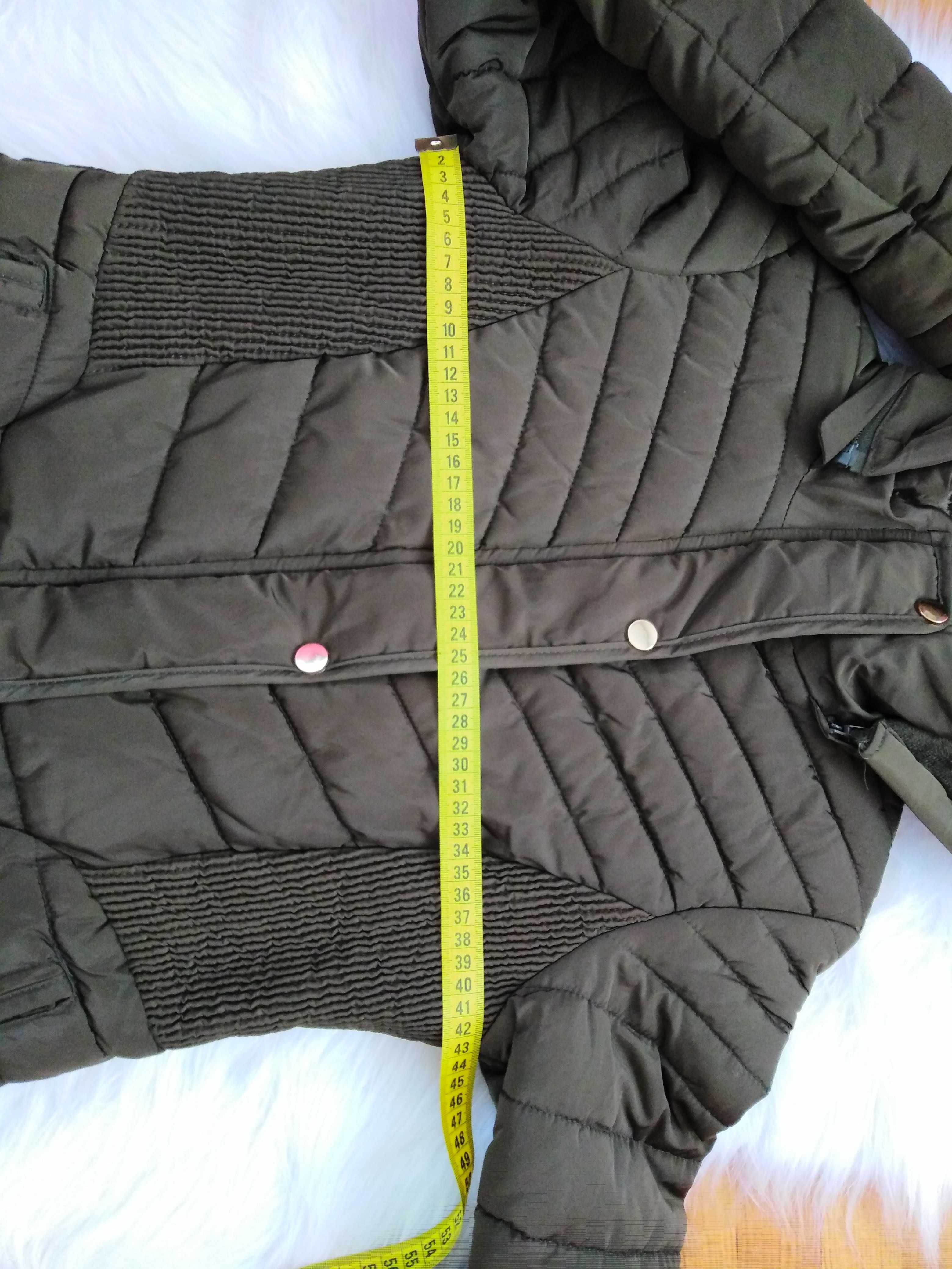 Kurtka, YMI, S/36/8, khaki, kaptur, podszewka futerko