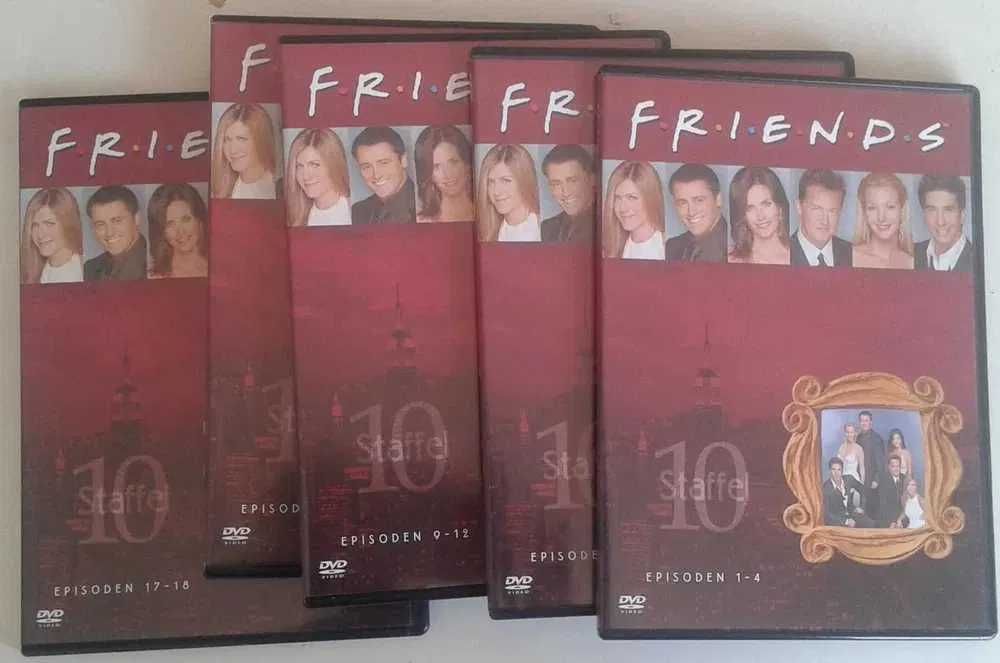 5 DVDs da série "Friends", Idiomas: Inglês e Alemão