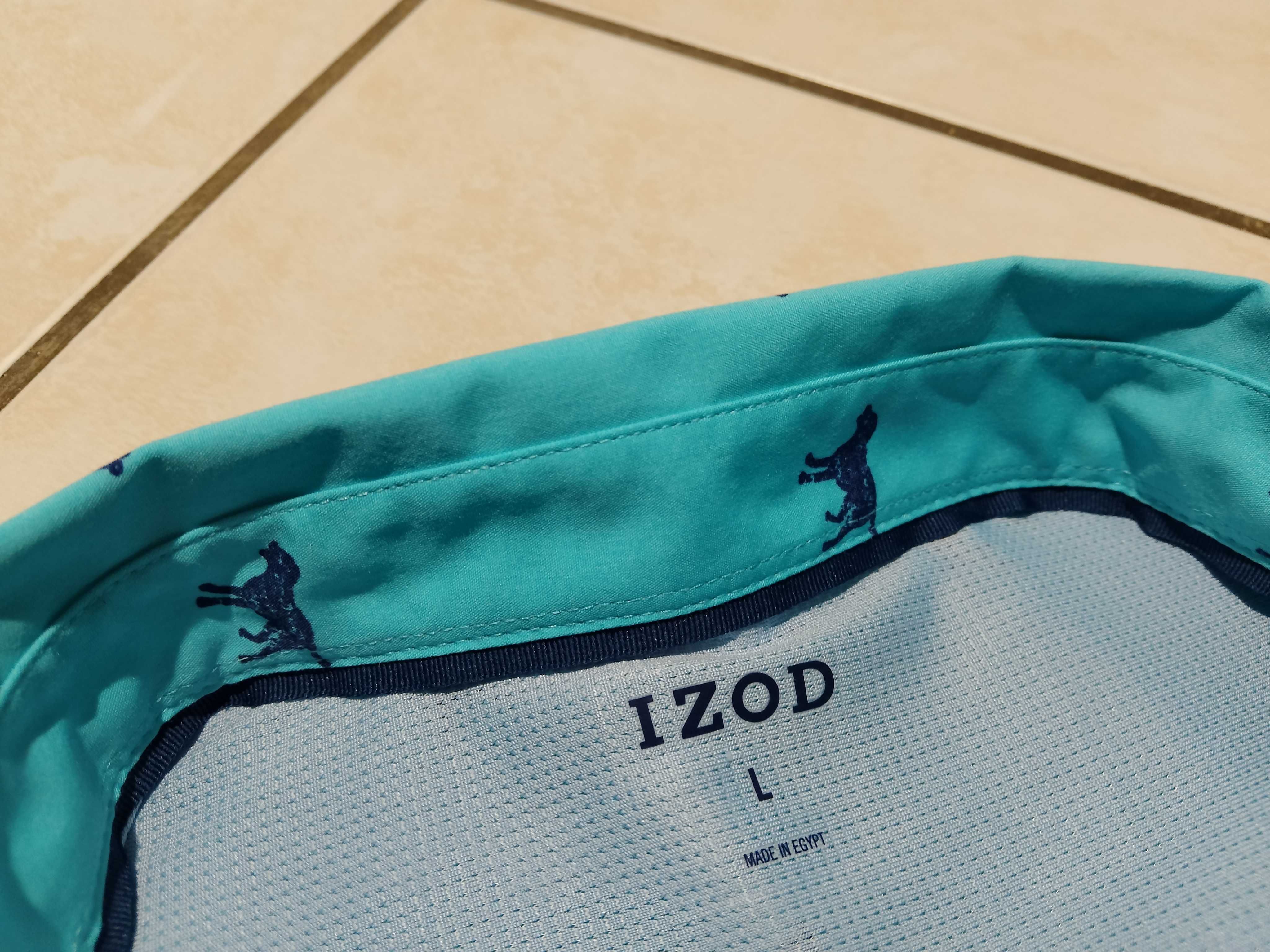 IZOD USA - NOWA! z LOGO Koszula Męska krótki rękaw rozmiar L