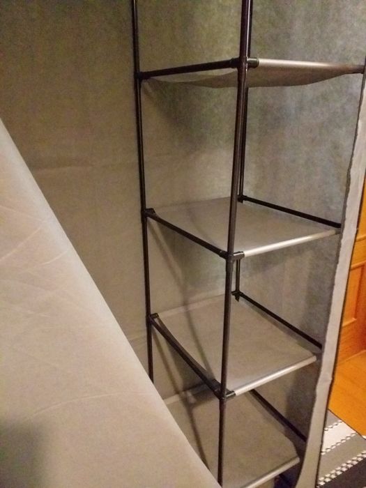 Roupeiro lona resistente 5prateleira,varão p cabides,2cores,PREÇO UNID