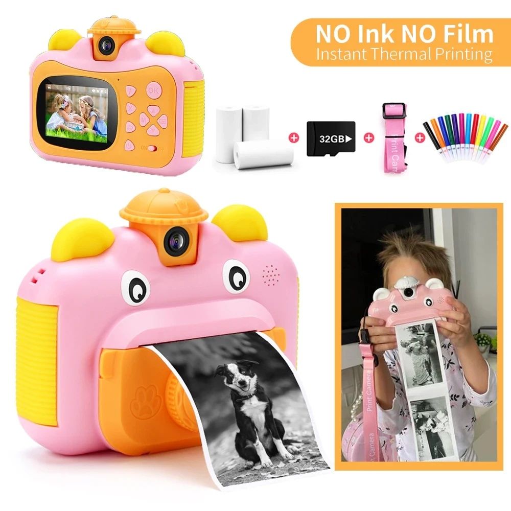 Дитяча камера 12 МП 1080P з функцією друку, фотоапарат