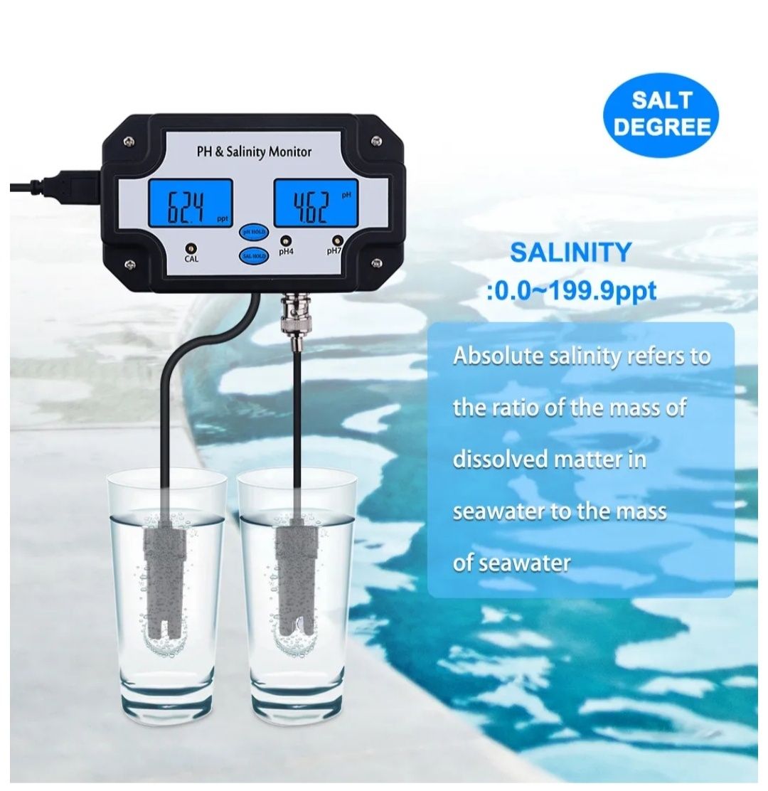 Medidor ph e salinidade para piscinas