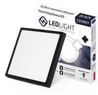 Plafon led panel natynkowy niemrugający czarny ccd biały ciepły 18w