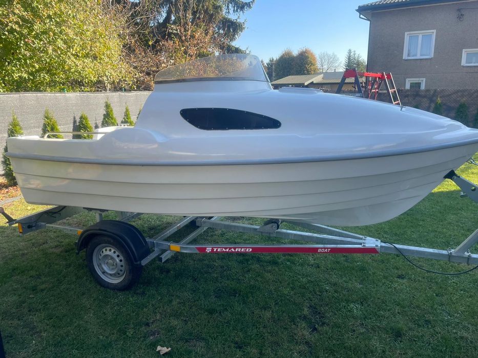 Łódź kabinowa łódka motorowa wędkarska fiord 425 + silnik zaburtowy