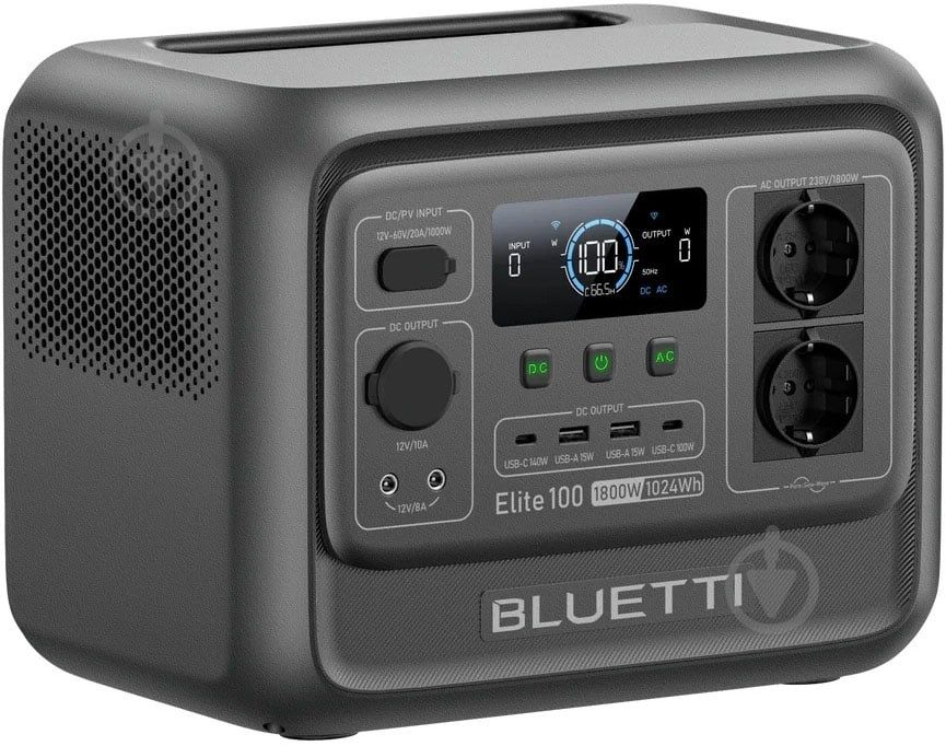 Резервне живлення BLUETTI ELITE 100 V2, 1800 Вт, 1024 Вт*год дбж