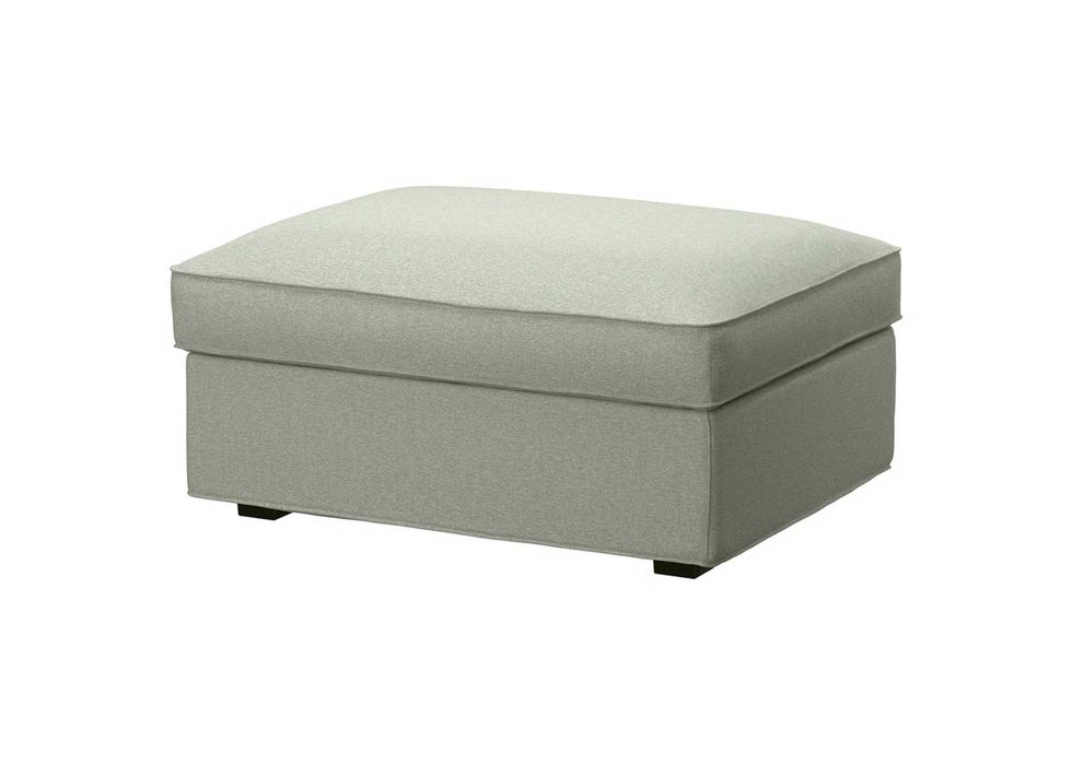 Repousa-pés IKEA KIVIK com arrumação, verde — como novo