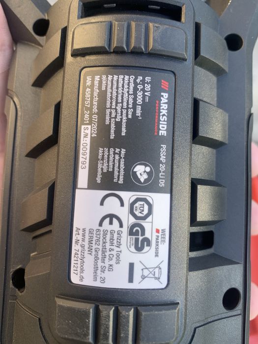 Piła szablasta Parkside Performance PSSAP20-LI D5