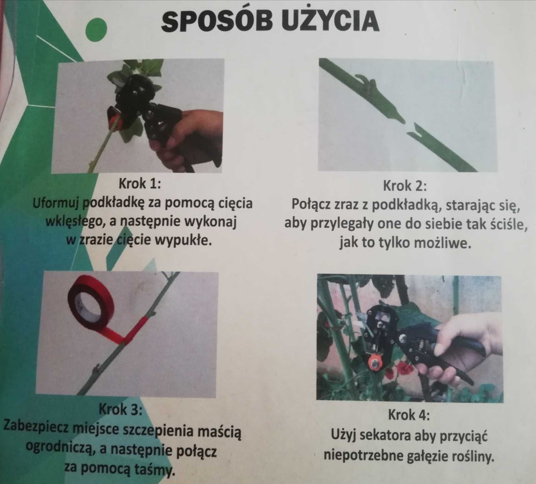 Sekator nożycowy do szczepienia gałęzi z taśmą Garden Line