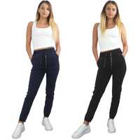 Spodnie jeansy joggery damskie 1 szt. af 036nm czarny S/M