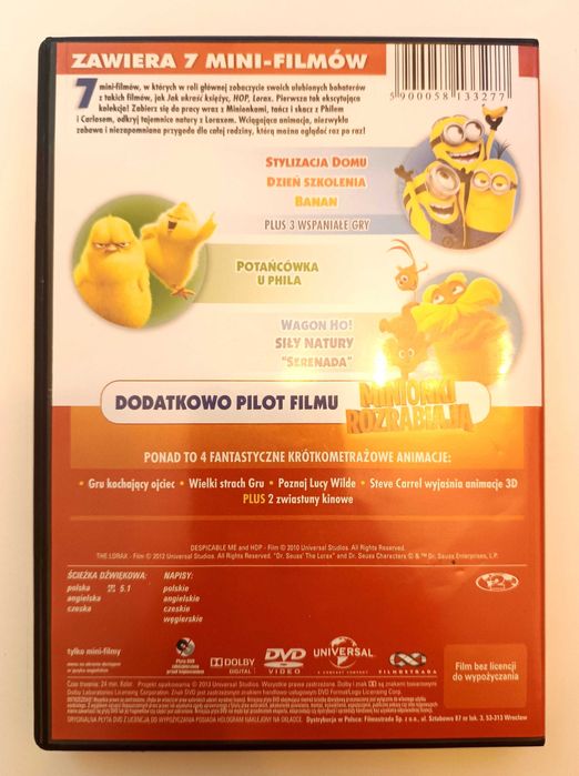Minionki i przyjaciele dvd wersja polska, angielska, czeska, węgierska