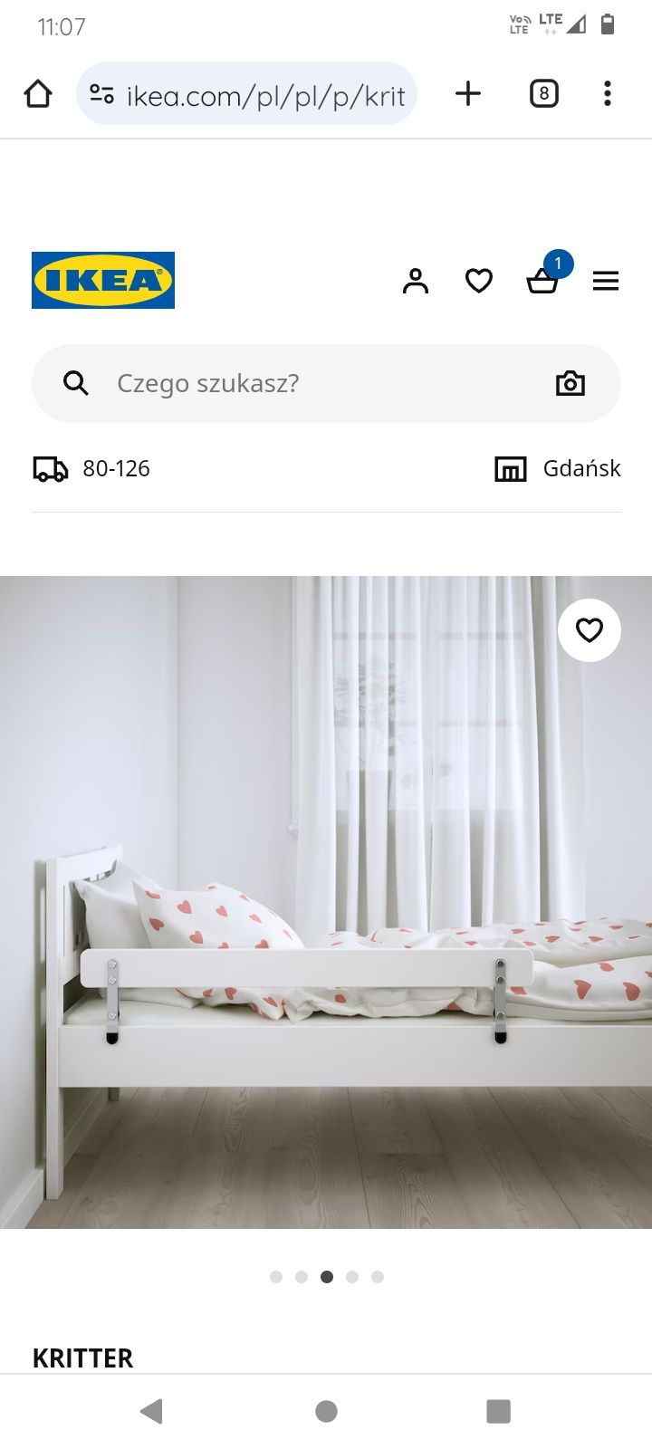 Łóżko Ikea stan bardzo dobry