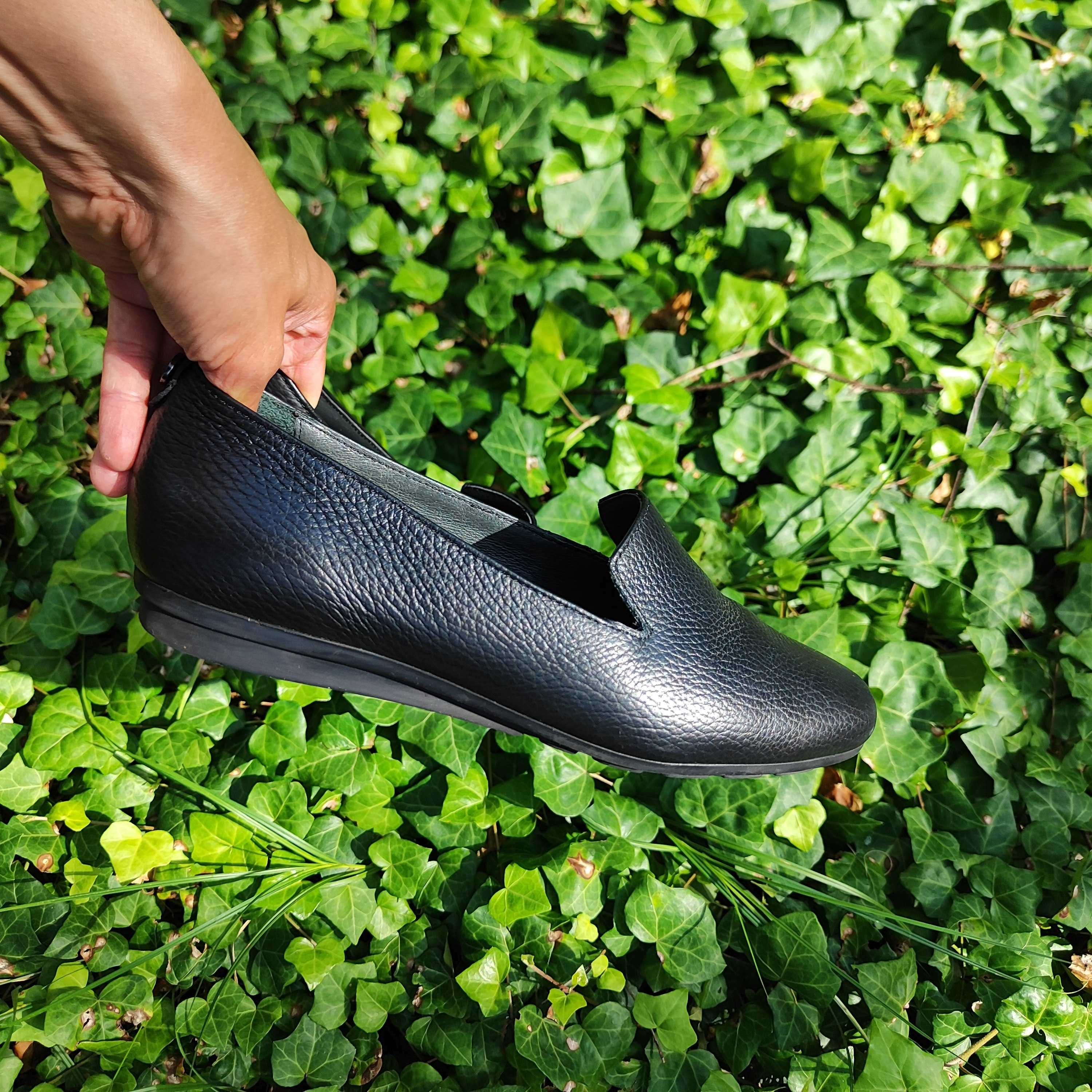 Lordsy Ryłko Relax 38 39 mokasyny półbuty skóra  naturalna czarne buty