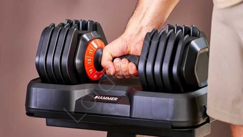 Zestaw hantli systemowych ze stojakiem 2 x 25 kg HAMMER STRONGLOCK 4.0