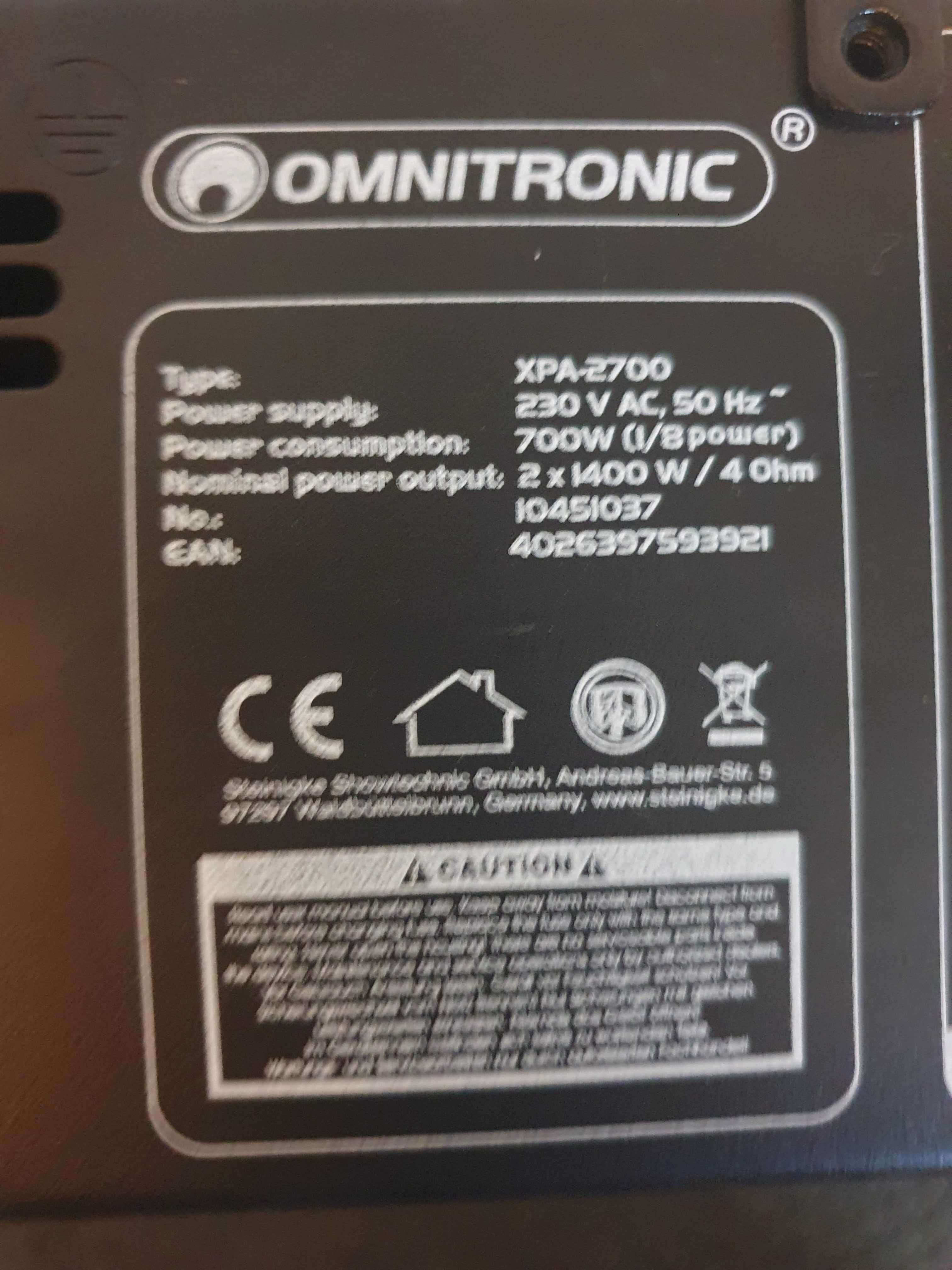 Koncowka mocy OMNITRONiC XPA2700 nietestowana niesprawna