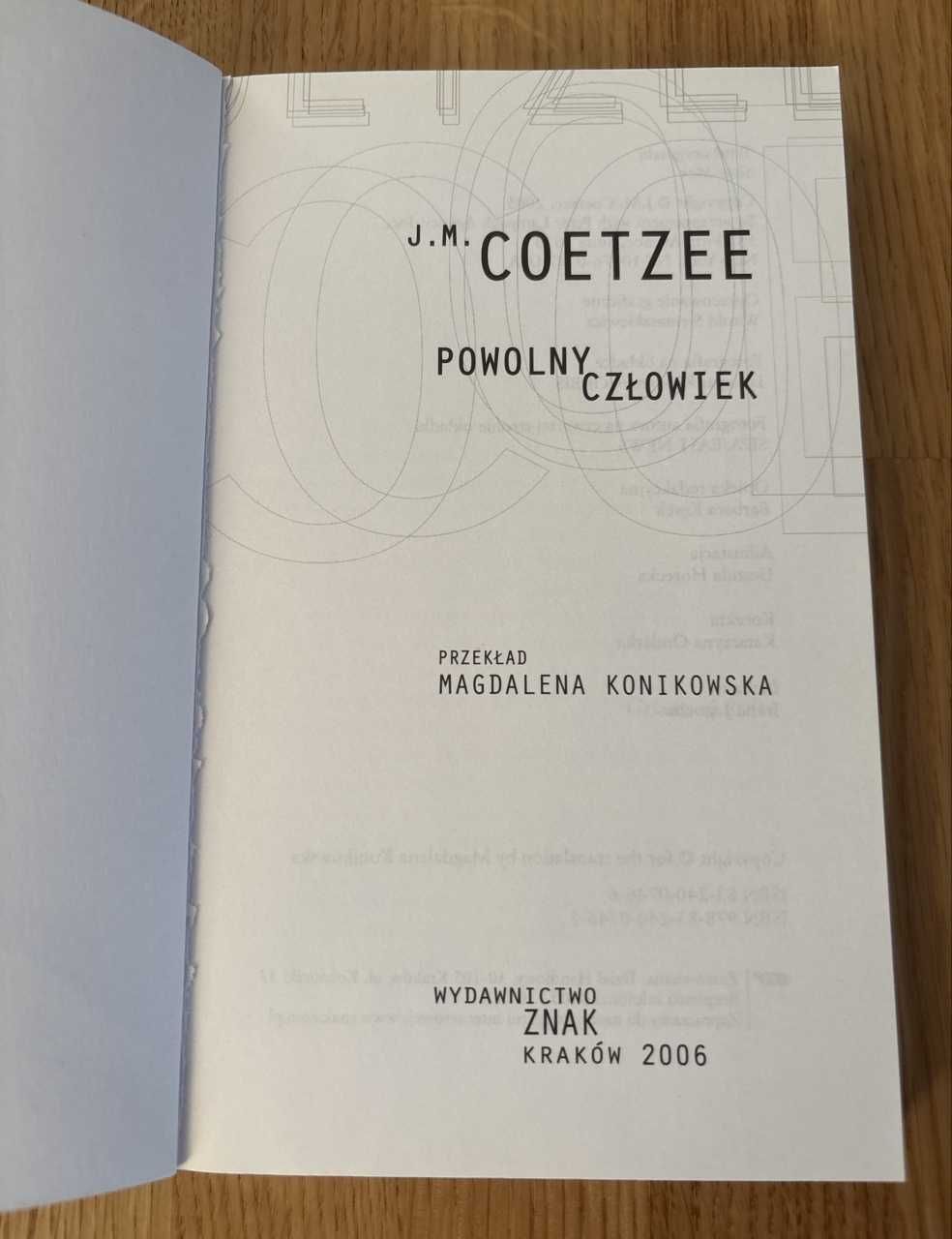 J. M. Coetzee - Powolny człowiek