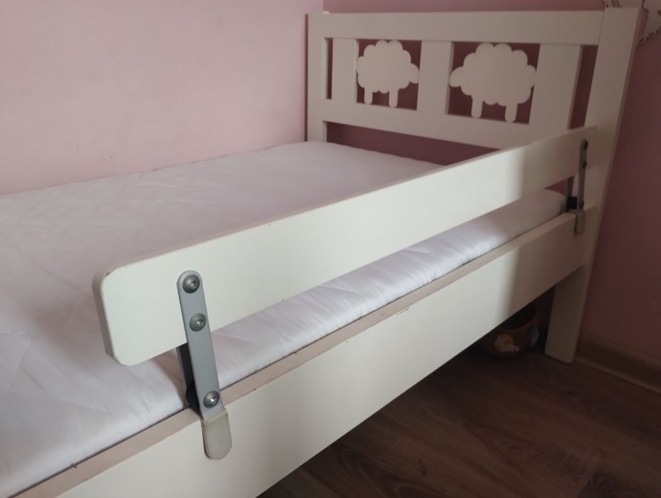 Łóżko dziecięce IKEA Kritter 70x160 komplet z materacem i barierką och