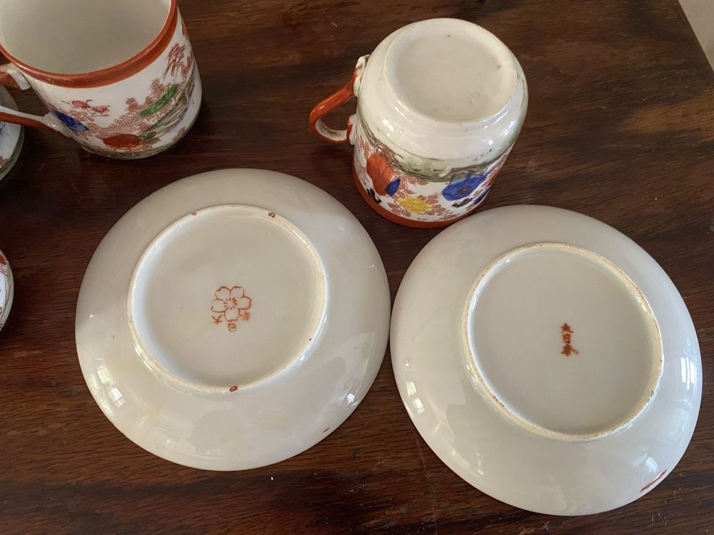 Serviço cafe porcelana oriental antigo