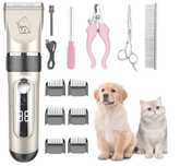 Máquina de tosquiar corta pelos animais Nova Cães Gatos com acessórios