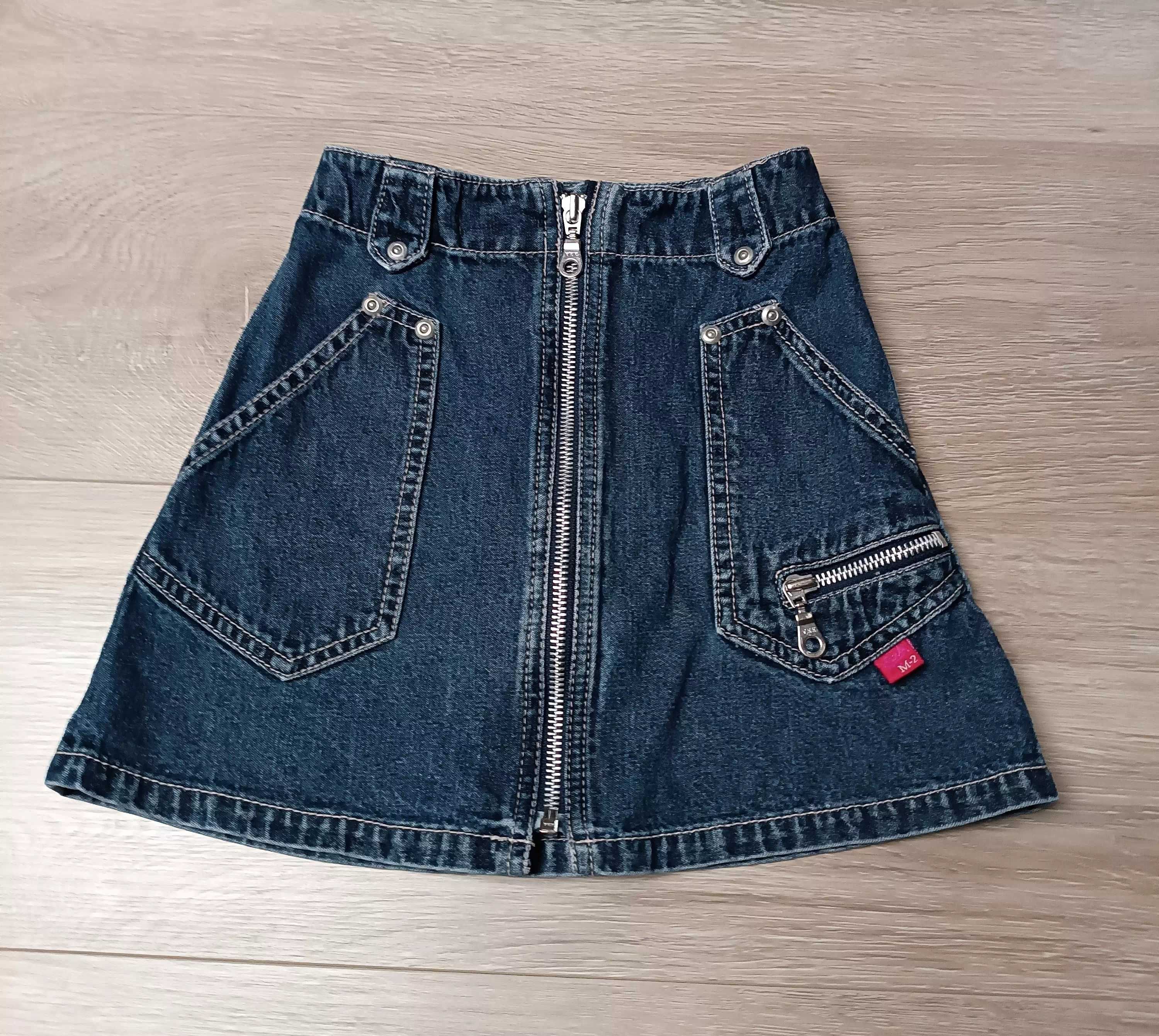 Spódniczka granatowy jeans suwaki kieszonki 'Me too' 98