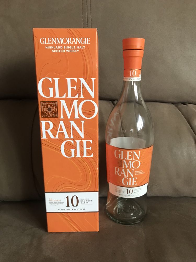 Пустая бутылка и коробка Glenmorangie