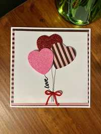 Kartka scrapbooking walentynki serce