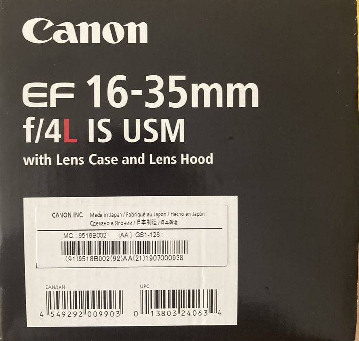 Canon EF 16-35mm f/4L IS USM обʼєктив Новий