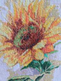 Obraz haftowany krzyżykowy słonecznik