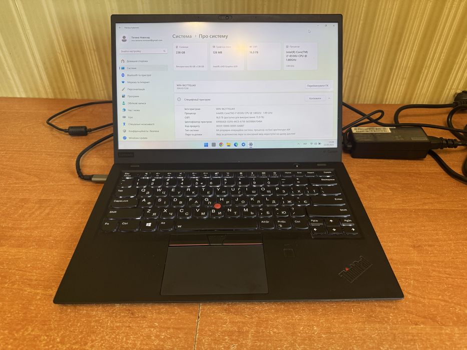 Ноутбук Lenovo X1 Carbon core i7 8gen fulhd ips 16 Озу