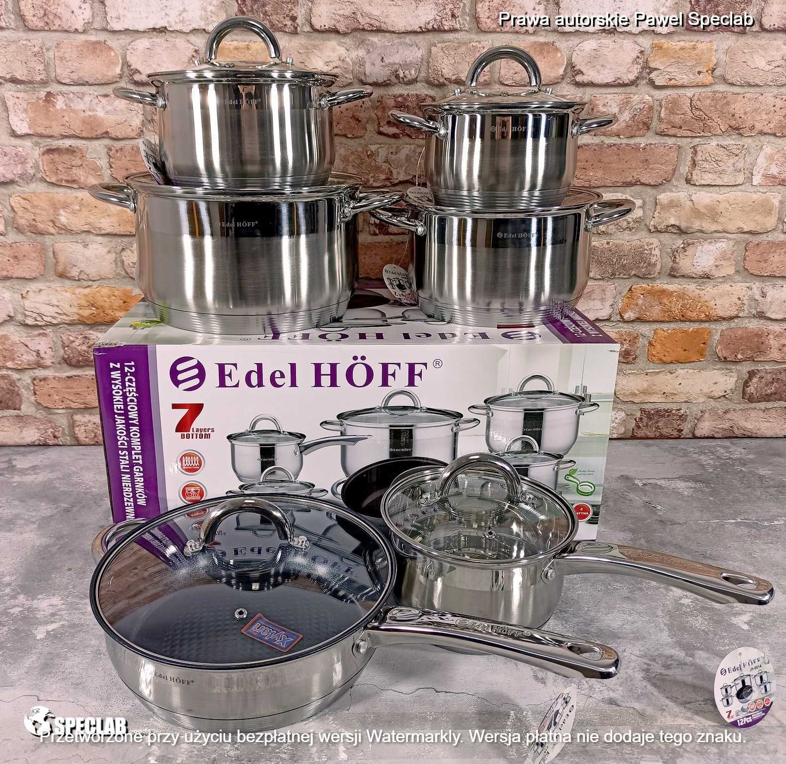 Zestaw garnkow EDELHOFF EH-9014 Gaz, indukcja, Halogen