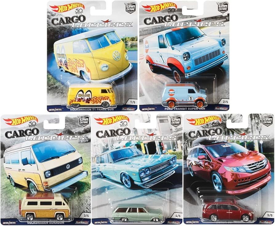 Hot Wheels Premium zestaw Cargo Carriers VW Sunagon T1 Moon GULF