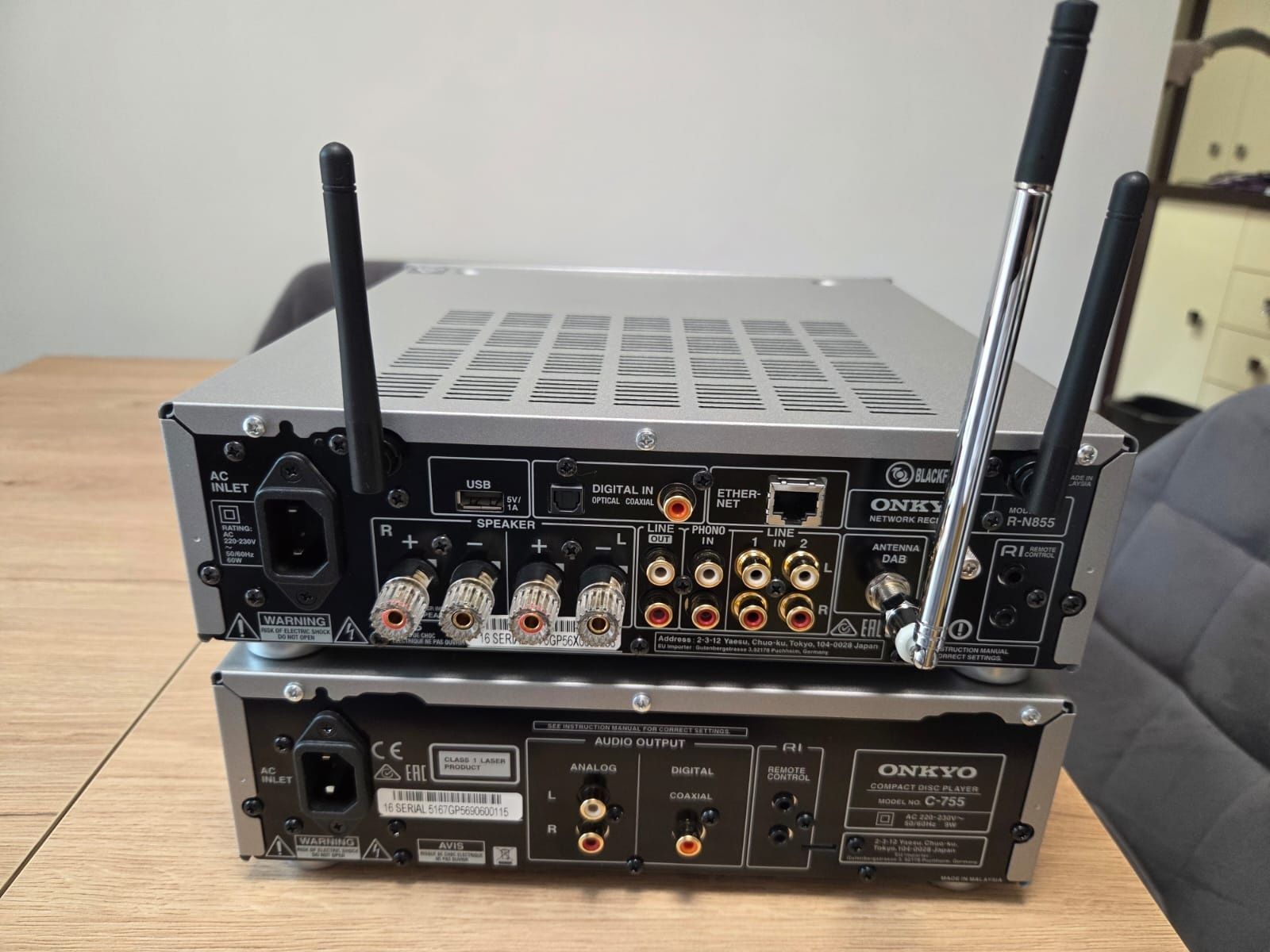 Onkyo R-N855 oraz  C-755