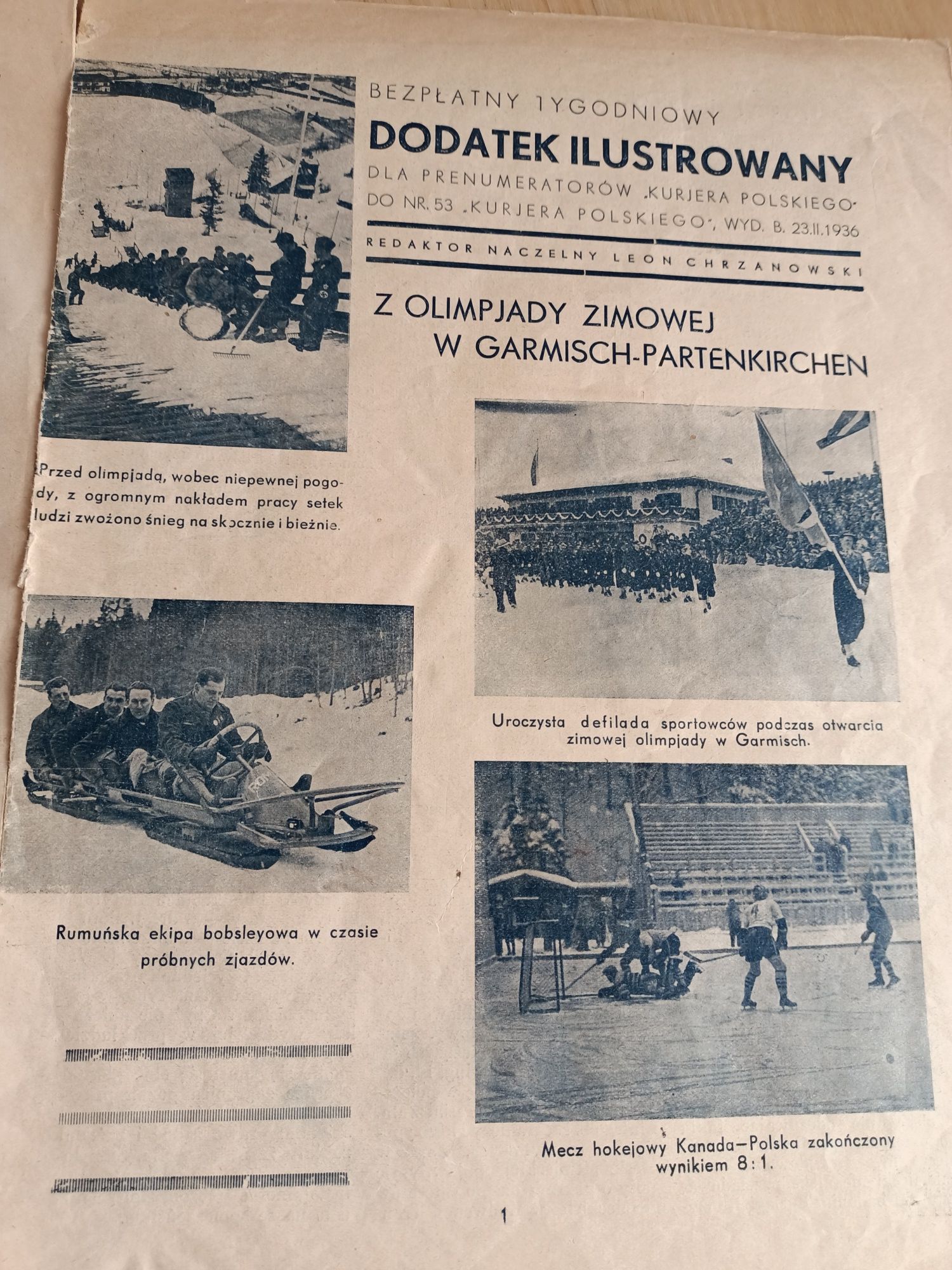 Przedwojenne gazety. Dodatek ilustrowany 1936. Kurier Warszawski 1925