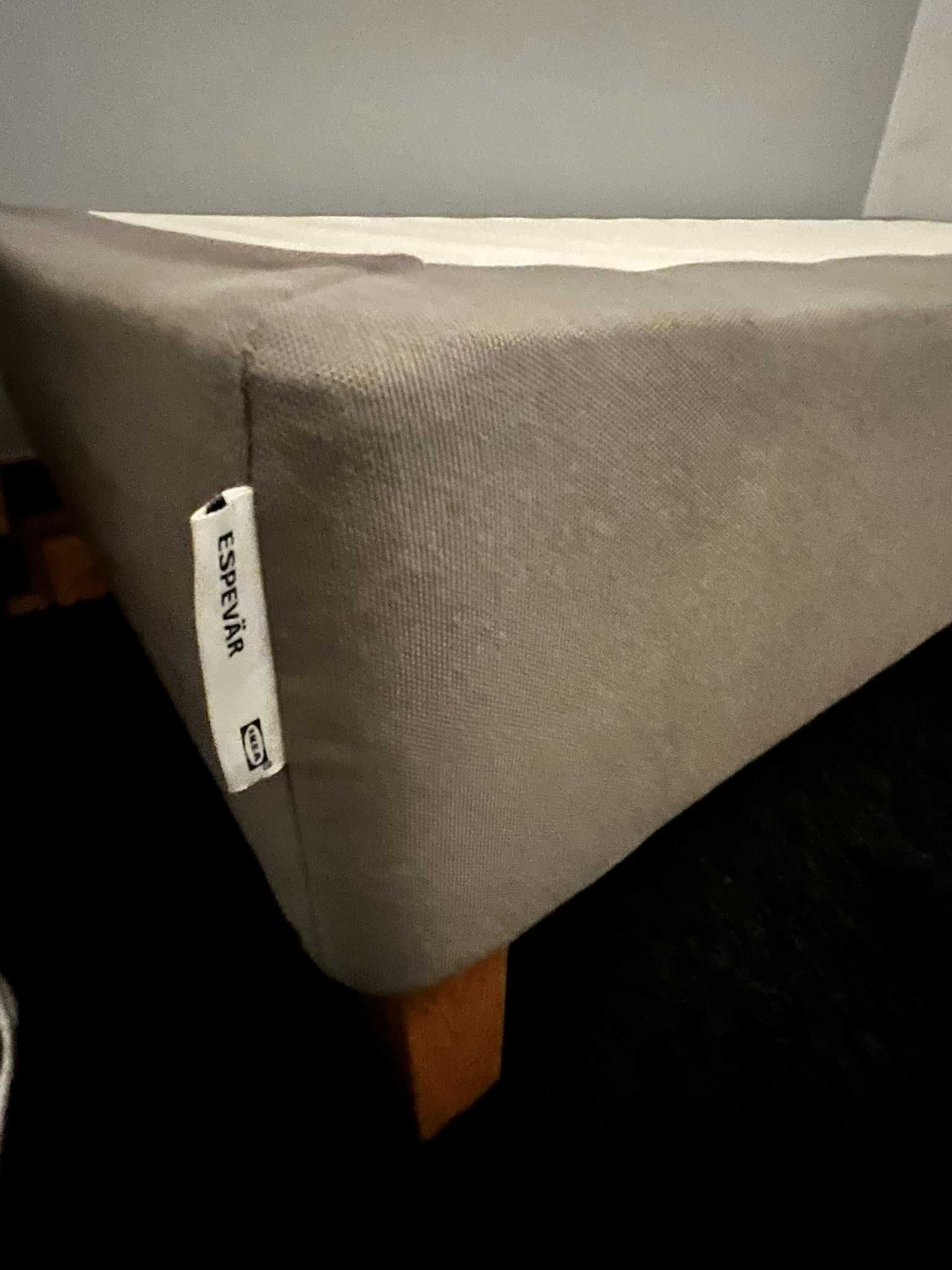 Cama IKEA ESPEVÄR c/pés madeira, cinz esc, 90x200 cm