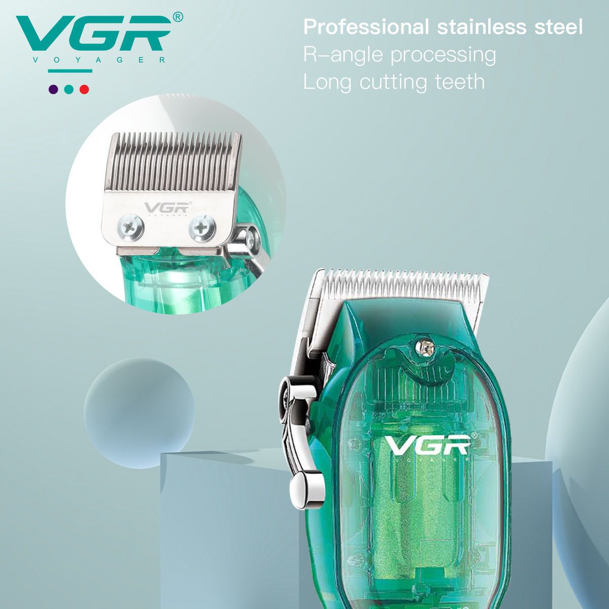 Машинка для стрижки VGR V-660 Green (3, 6, 9 и 12 мм)