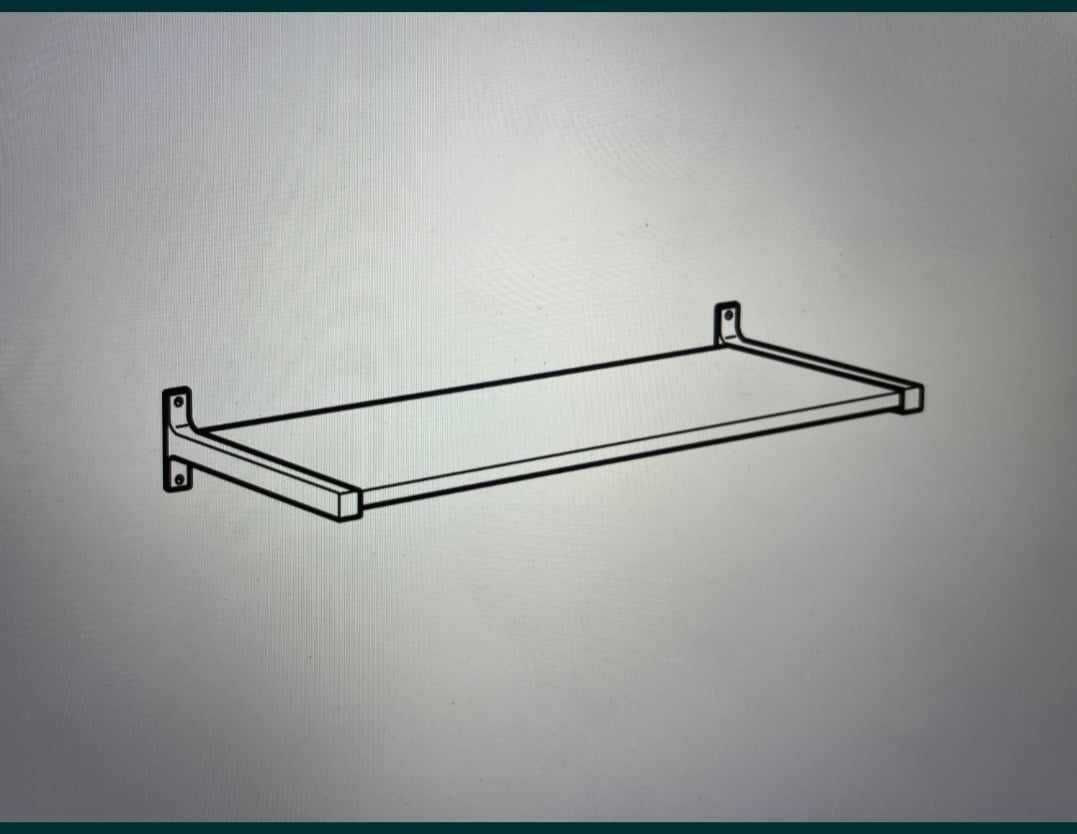 IKEA- 2 prateleiras com dobradiça em alumínio 80x19x2.5