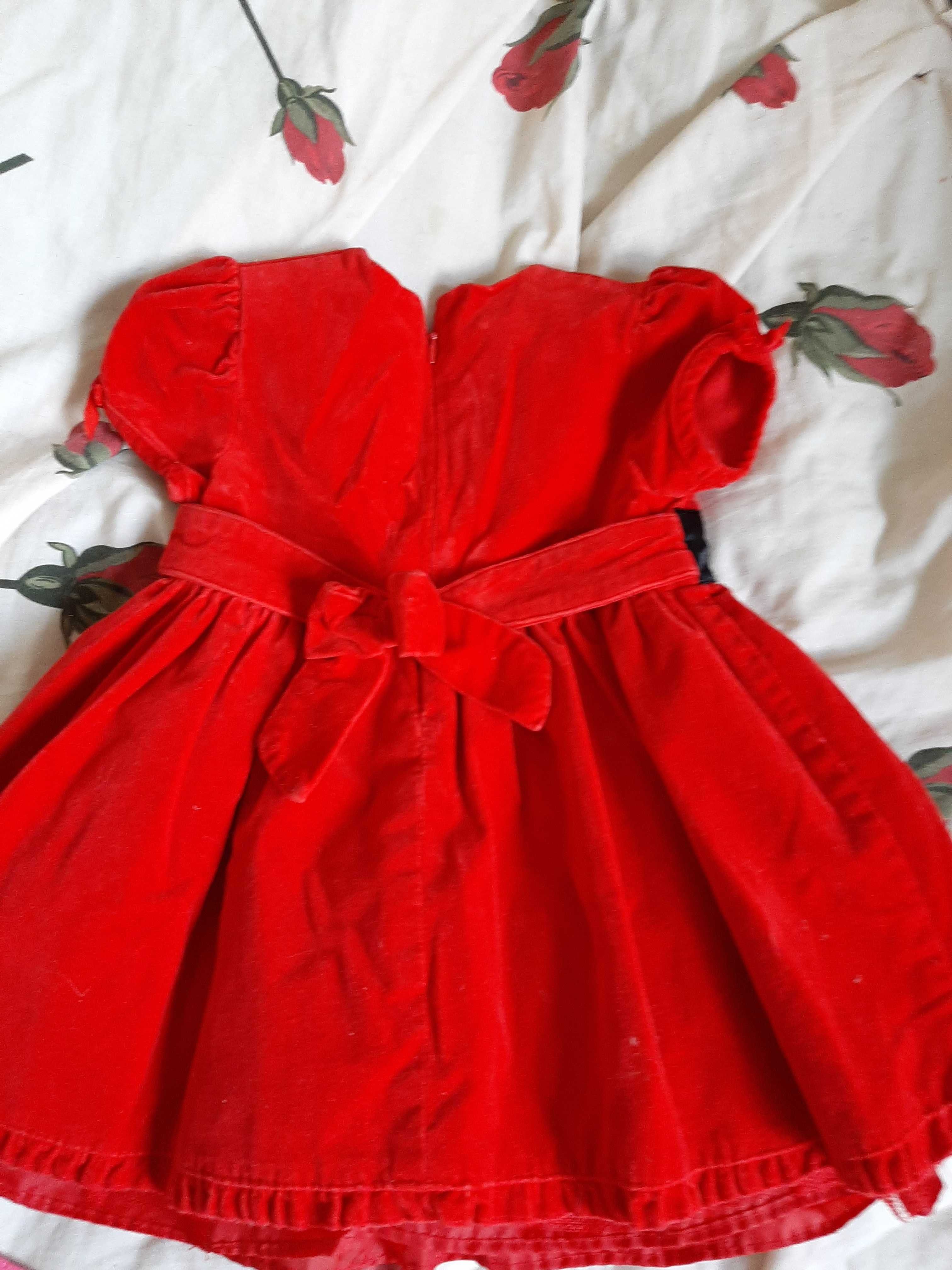 Платье детское красный бархат