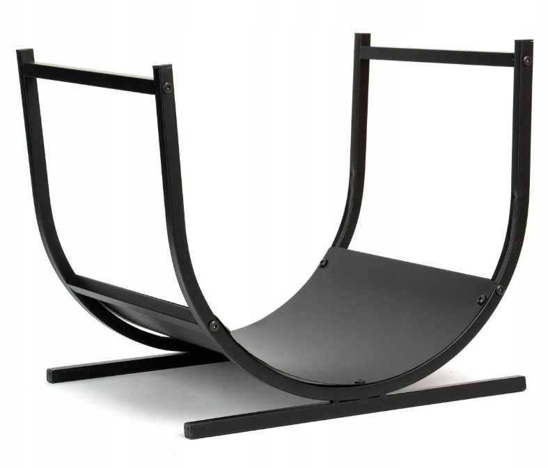 Stojak Metalowy na Drewno Kominkowe Opałowe Loft Czarny 39x46cm
