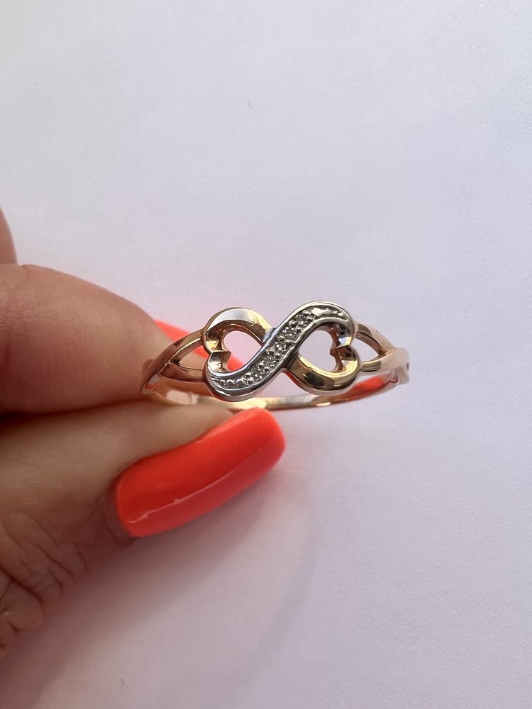 Золотое кольцо с бриллиантами размер 18 красное золото 585 проба