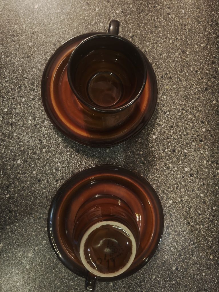 Porcelit Pruszków PRL filiżanki i spodki 6 szt