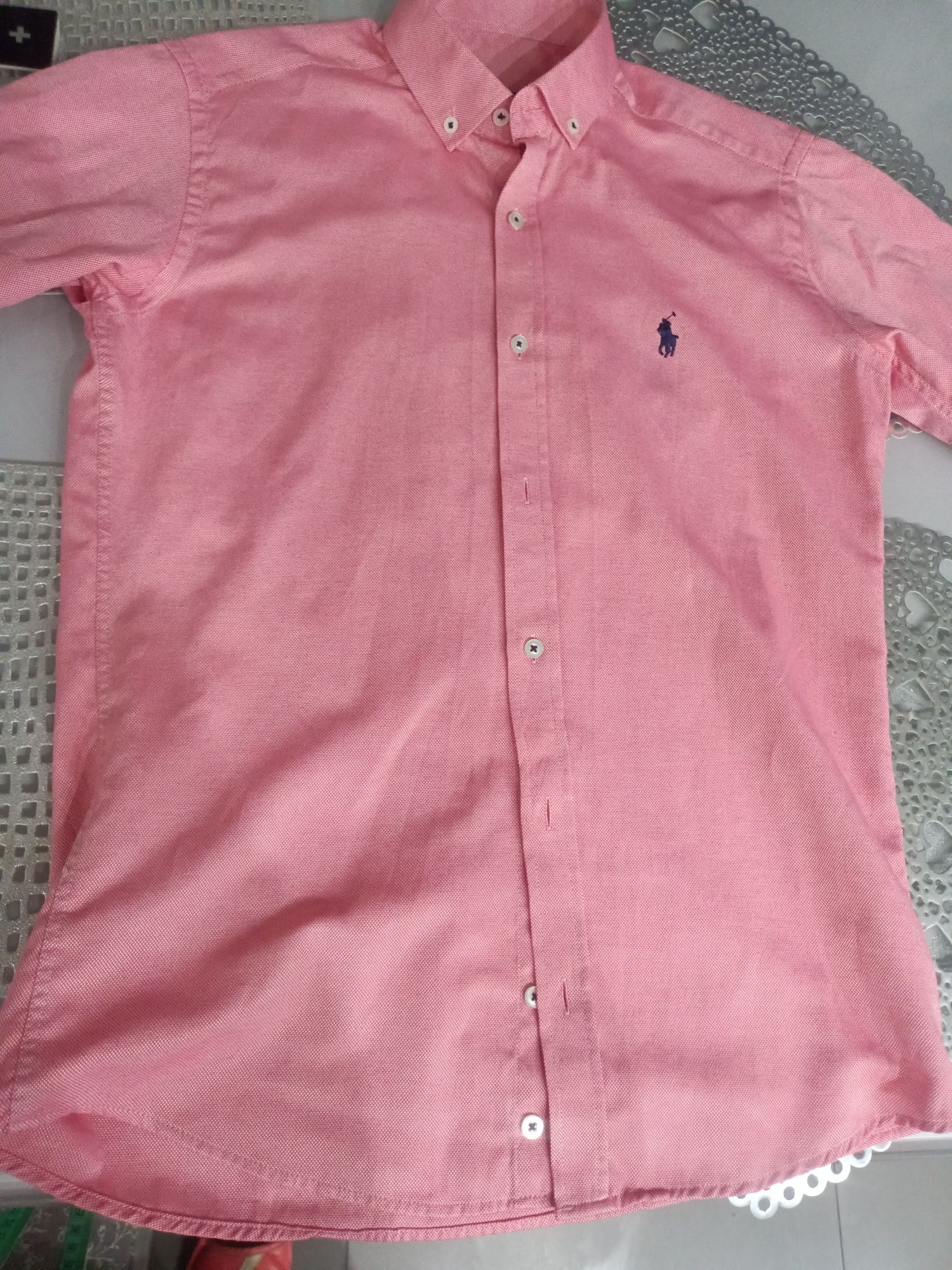 Koszula różowa bawełna Ralph Lauren rozmiar S