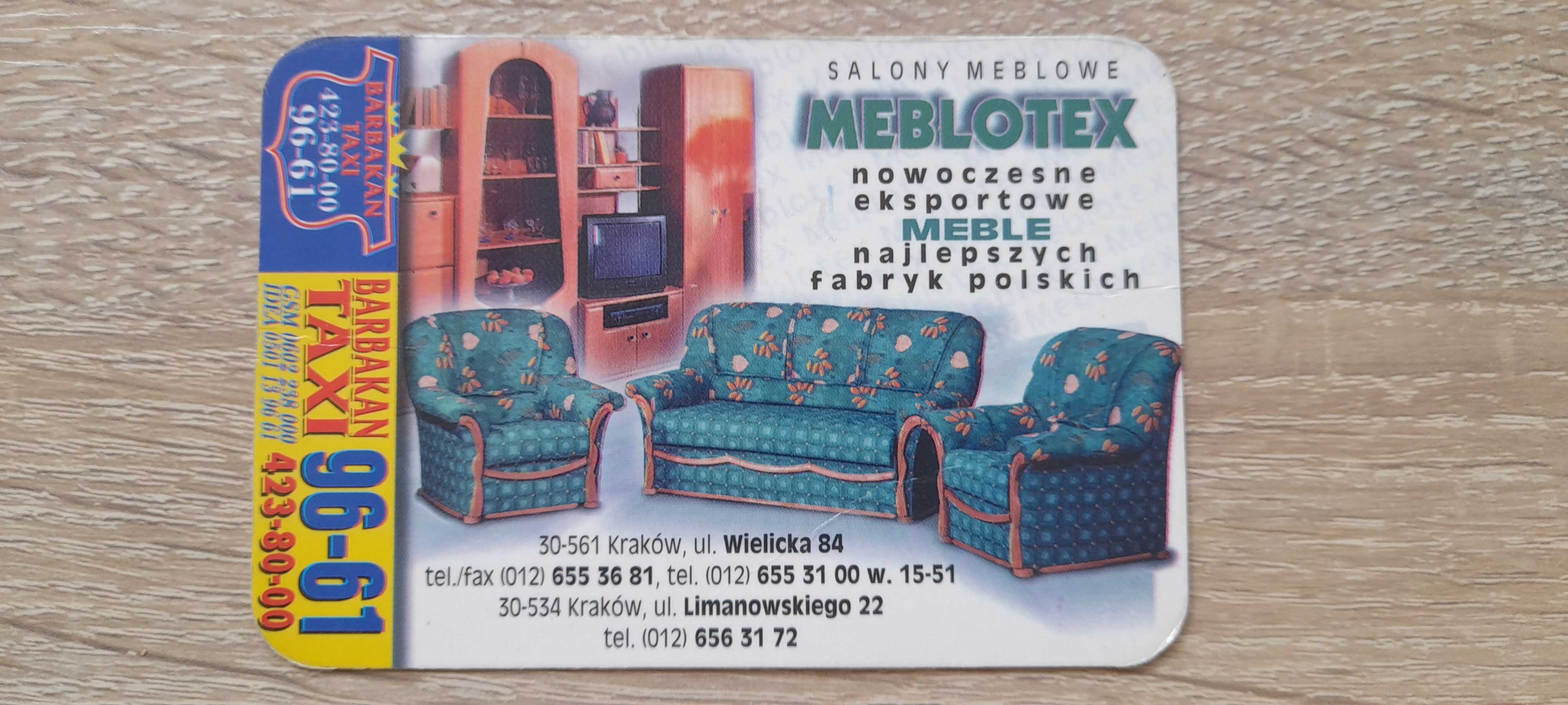 Kalendarzyk kieszonkowy (listek) - Meblotex 1999 rok
