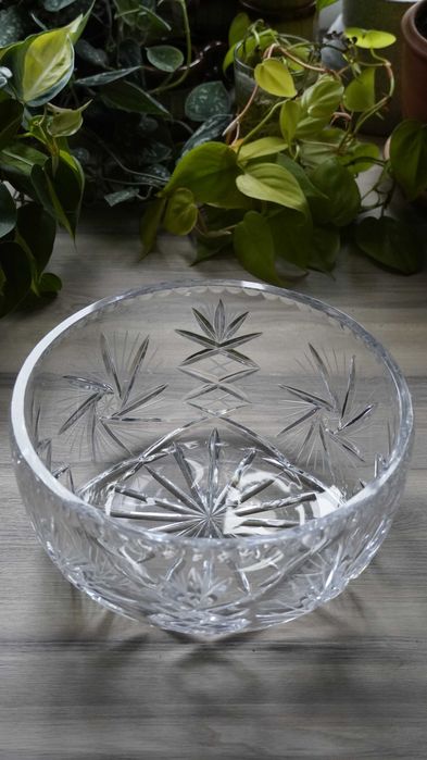 Masywna misa kryształowa duża PRL