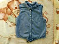 Niebieska wiązana koszula na ramiączkach H&M 164 - 170 jak nowa
