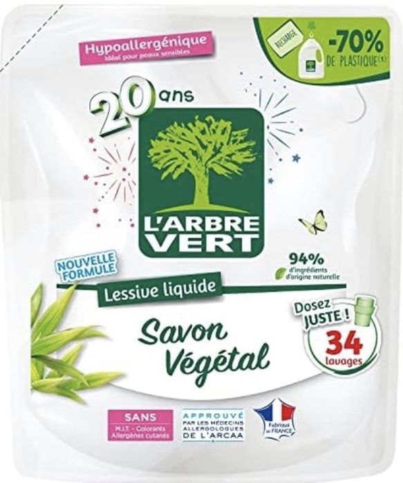 Hipoalergiczny środek piorący L'Arbre Vert  1.5 l