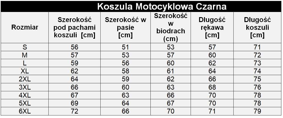 Koszula Motocyklowa Czarna Sportowa Elegancka z Ochraniaczami Rozmiary
