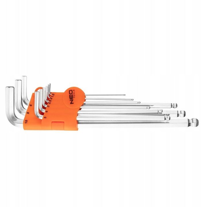Neo Imbusy Klucze Imbusowe Z Końcówką Kulistą 9szt. Z Magnesem 09-525