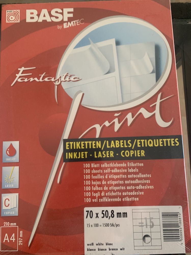 Caixas de etiquetas autocolantes embaladas de varias medidas