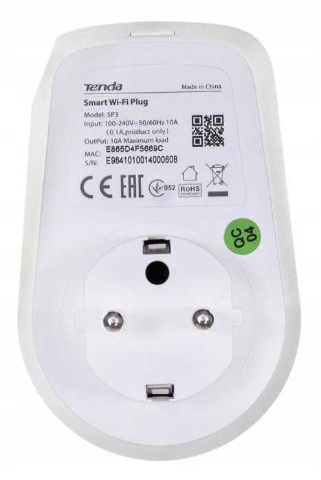 outlet gniazdko tenda sp3 beliwifi białe z wyłącznikiem