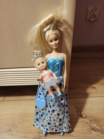 Lalka Barbie i mala lalka + plus ubrania