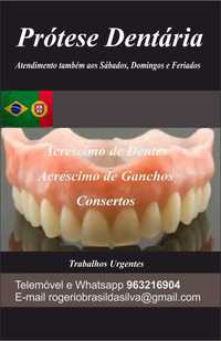Consertos e fabricação de Prótese Dentária,